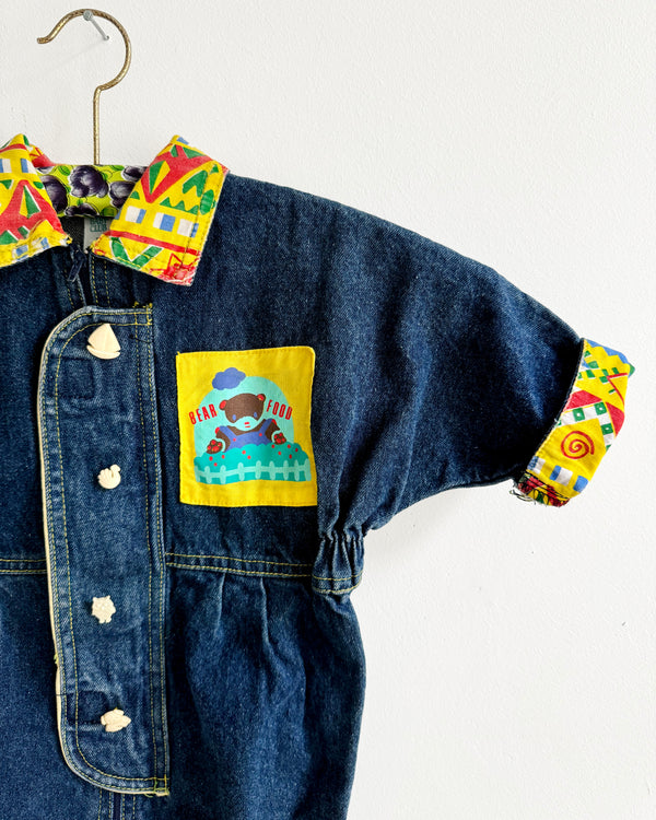 Vintage Teddy Bear Denim Jumpsuit