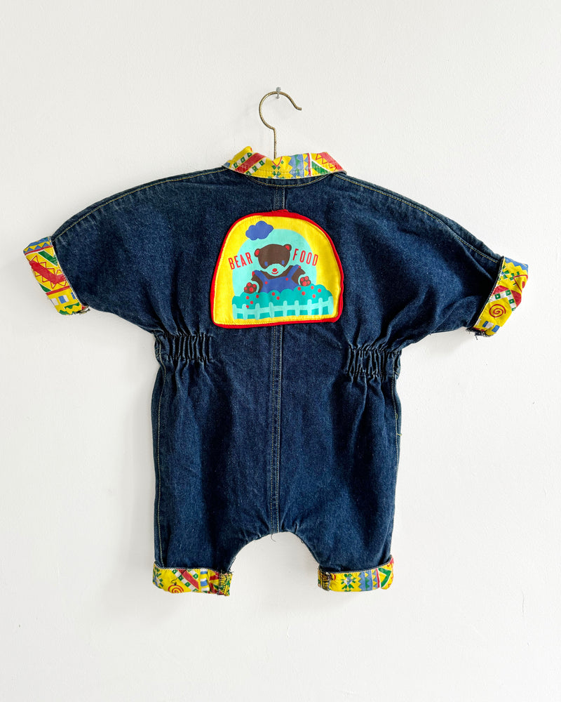 Vintage Teddy Bear Denim Jumpsuit