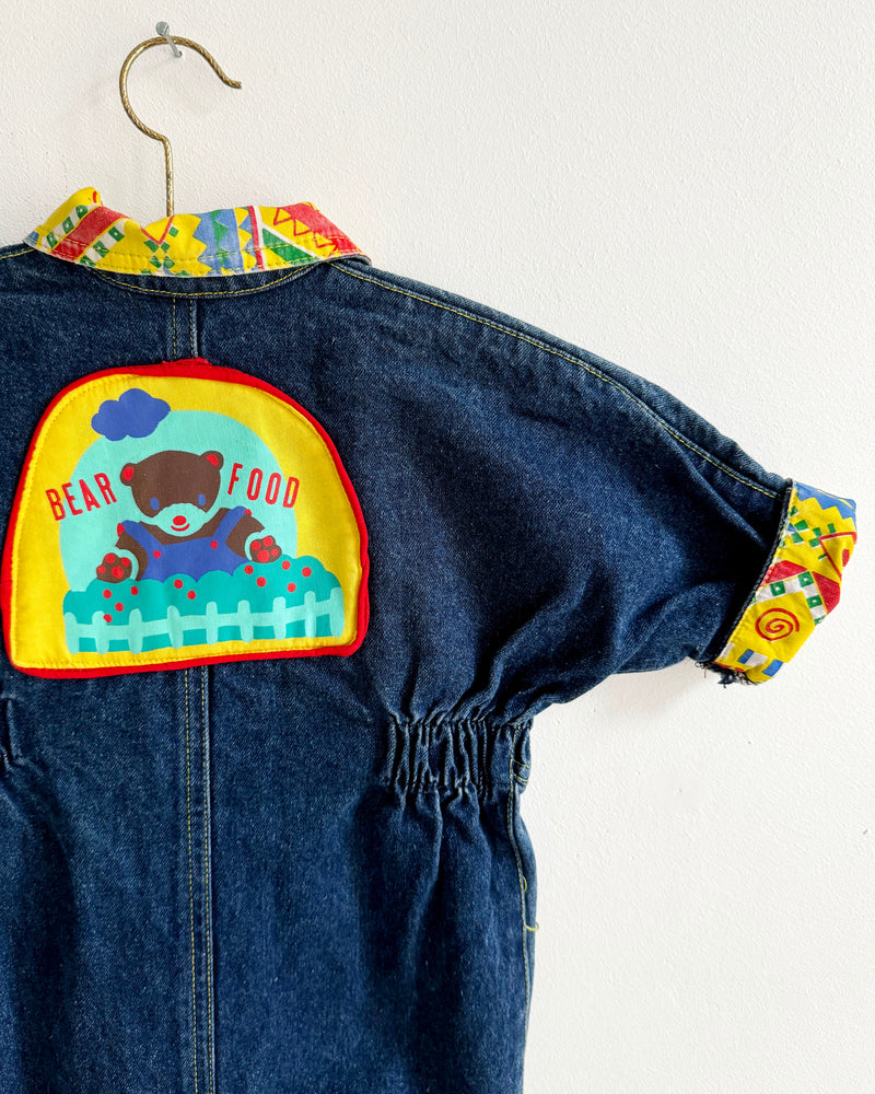 Vintage Teddy Bear Denim Jumpsuit