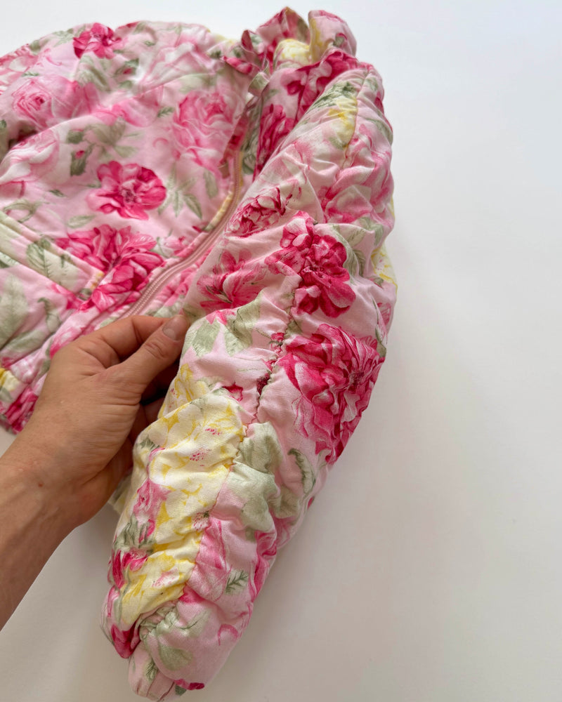 Sherpa Lined Floral Bomber Jacket 3Y