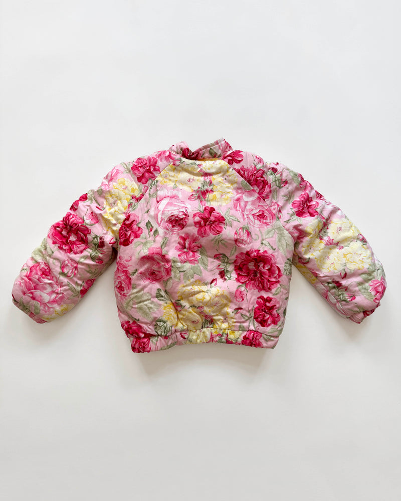 Sherpa Lined Floral Bomber Jacket 3Y