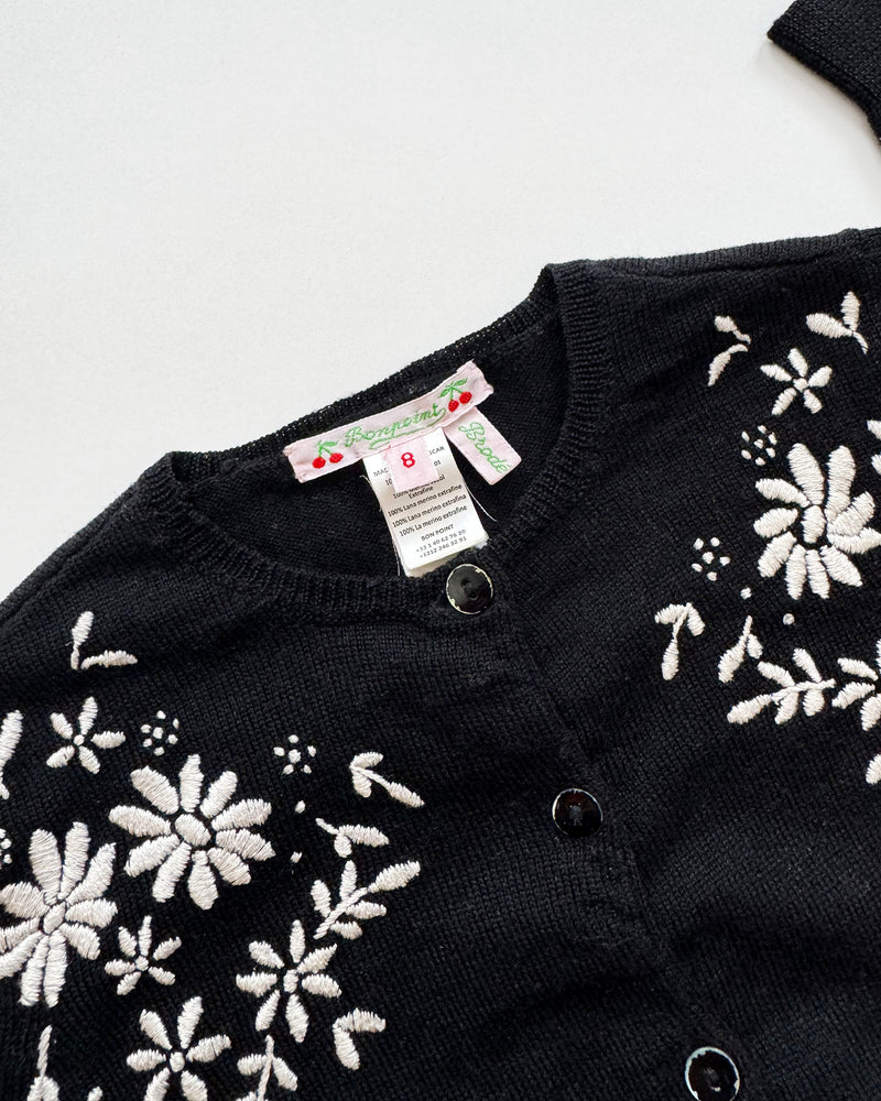 Bonpoint Embroidered Merino Wool Cardigan