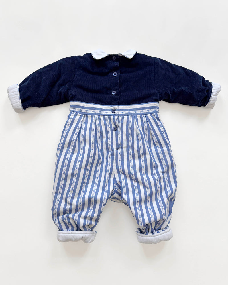 Tartine Et Chocolat Embroidered Cats Patchwork Romper 12M