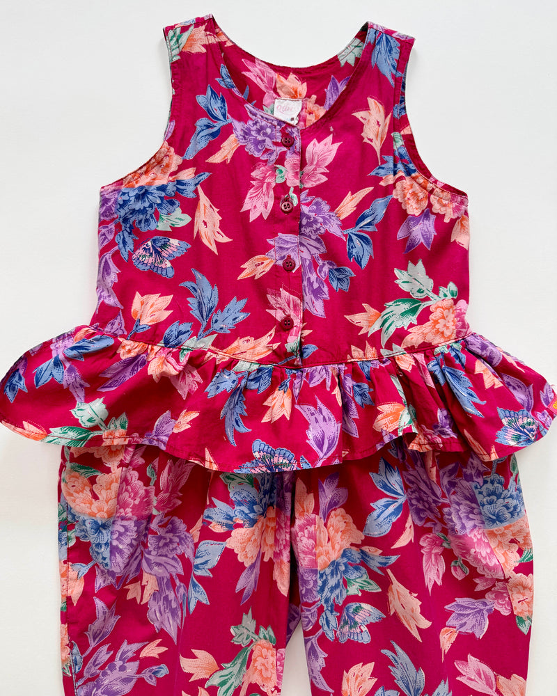 Oilily Floral Cotton Jumpsuit 4Y