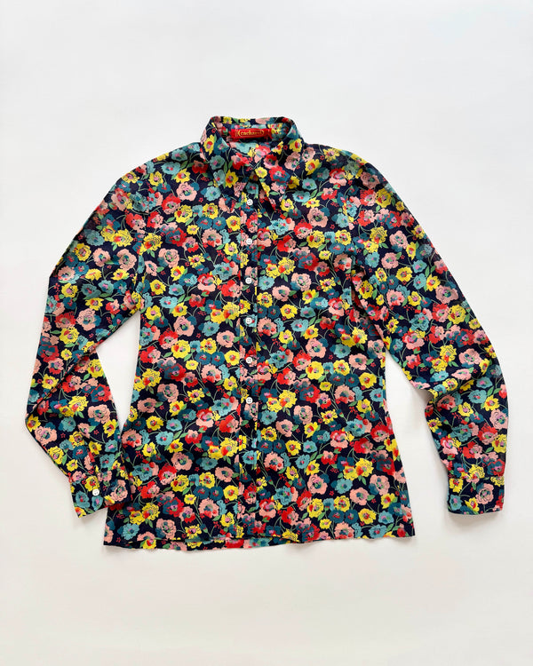 70s Cacharel Floral Cotton Blouse ADULTS
