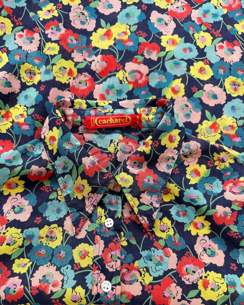 70s Cacharel Floral Cotton Blouse ADULTS