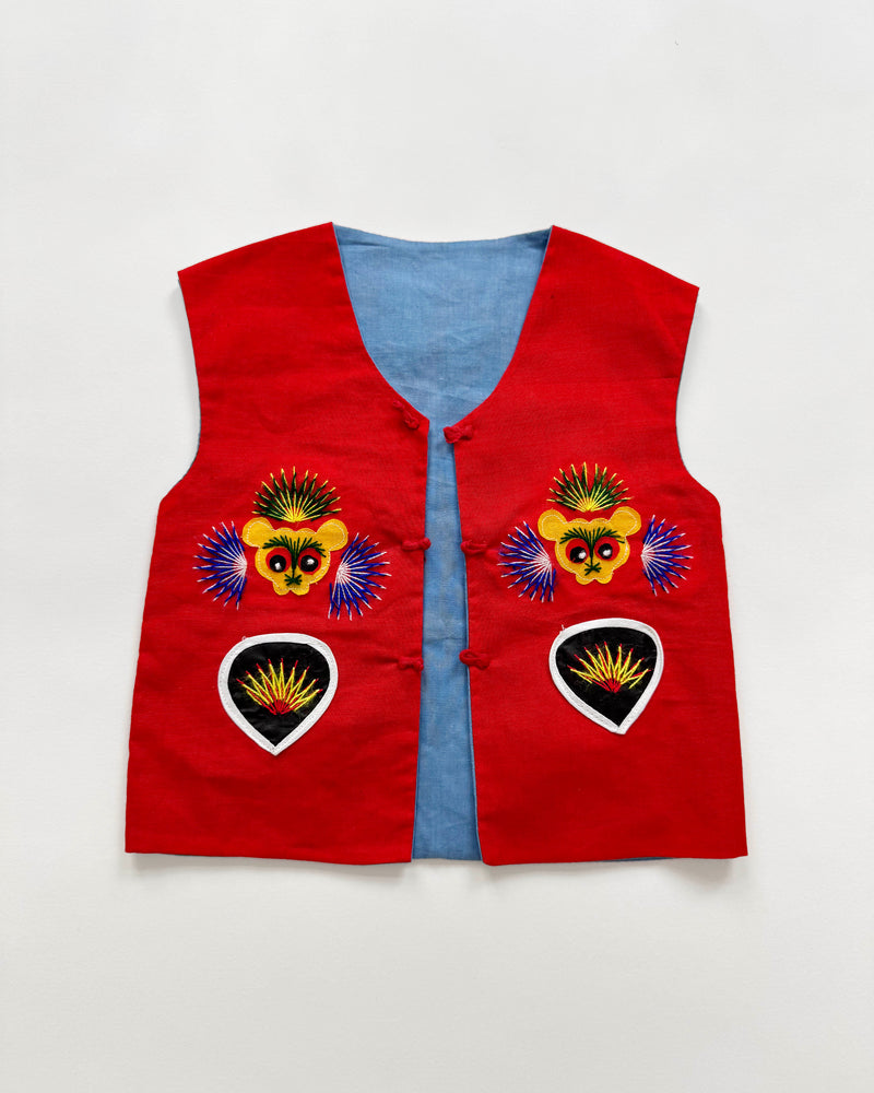 Embroidered Cotton Patchwork Vest 24M