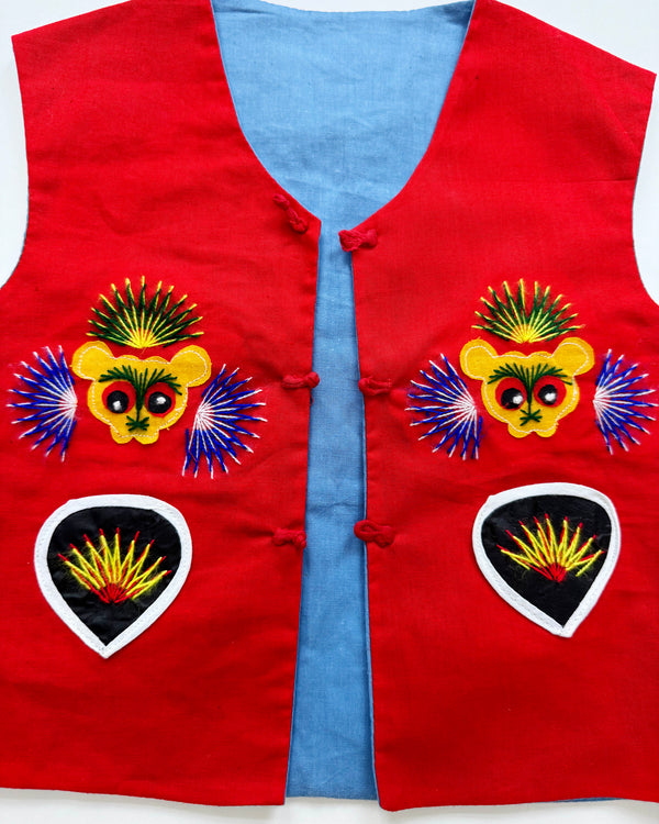Embroidered Cotton Patchwork Vest 24M