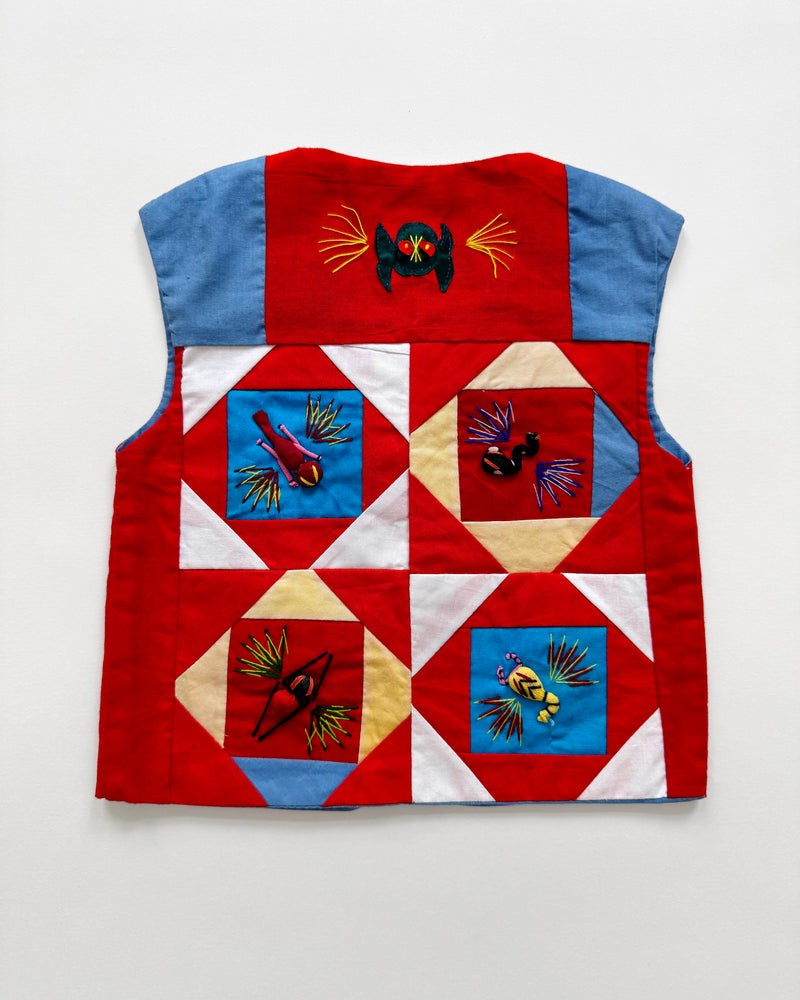 Embroidered Cotton Patchwork Vest 24M