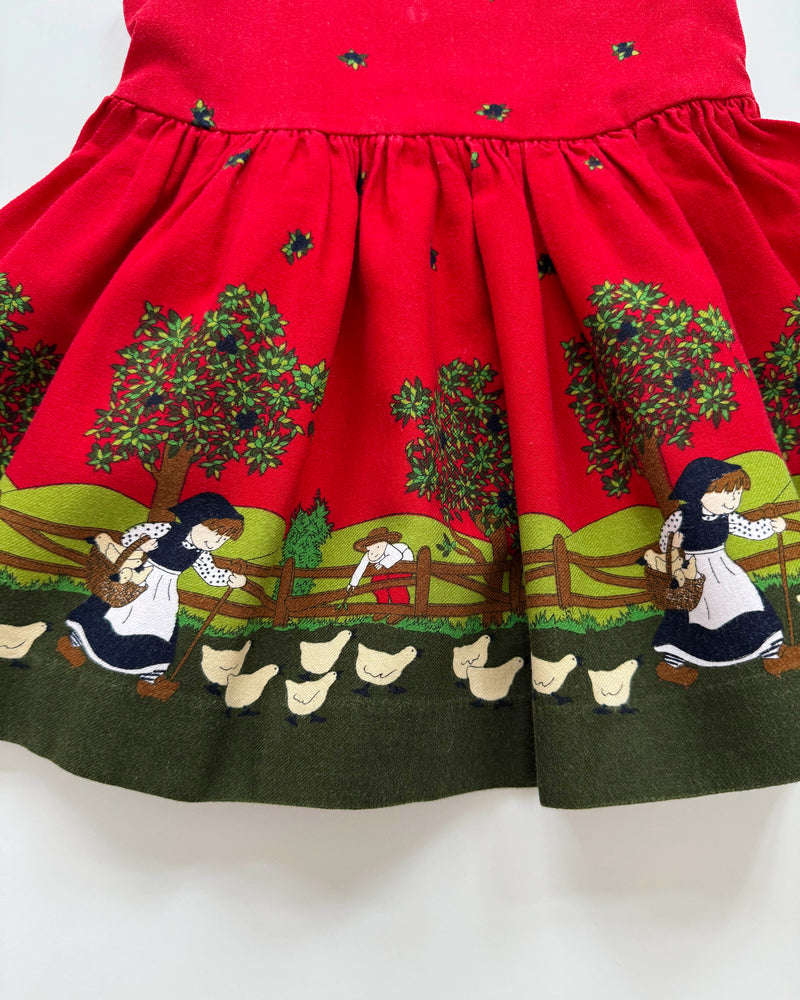 Goose Cotton Dress With Velours Headband 2Y