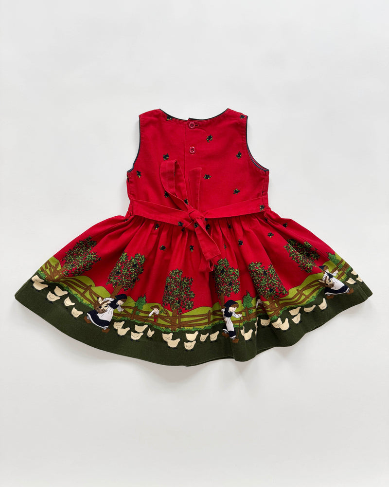 Goose Cotton Dress With Velours Headband 2Y