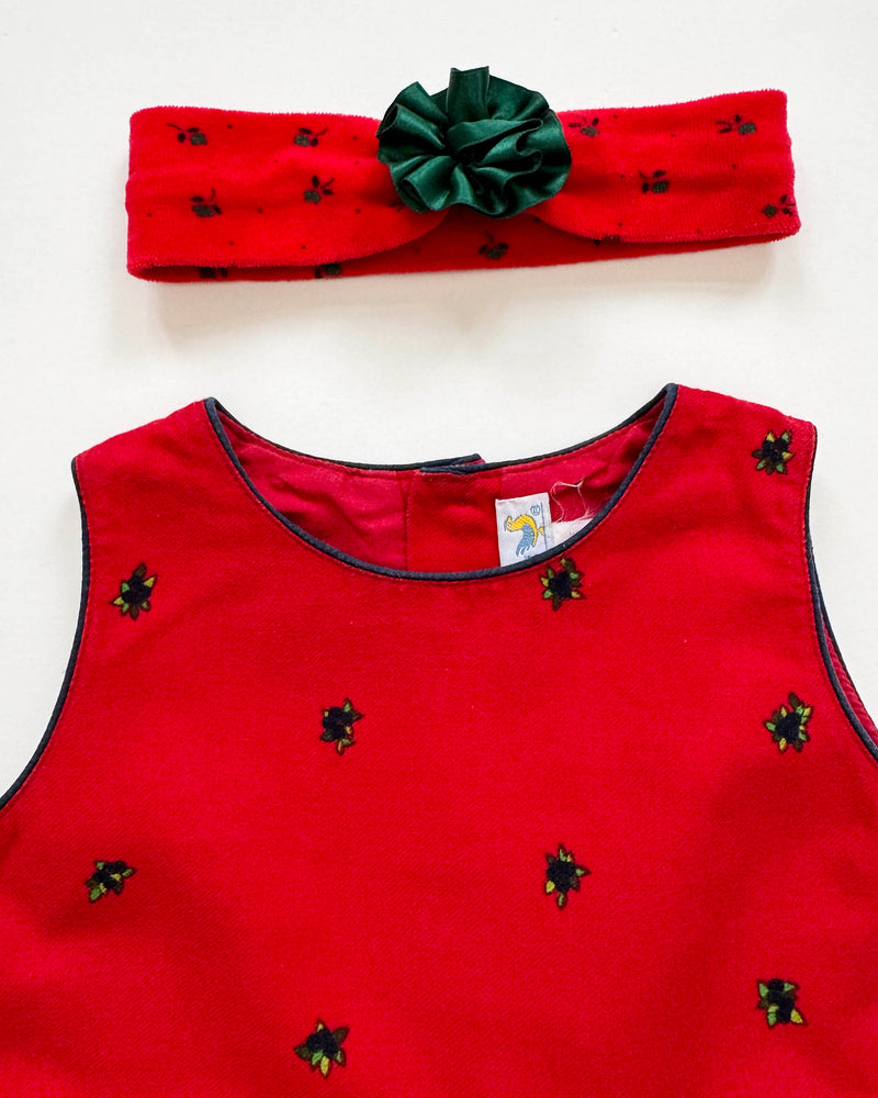 Goose Cotton Dress With Velours Headband 2Y