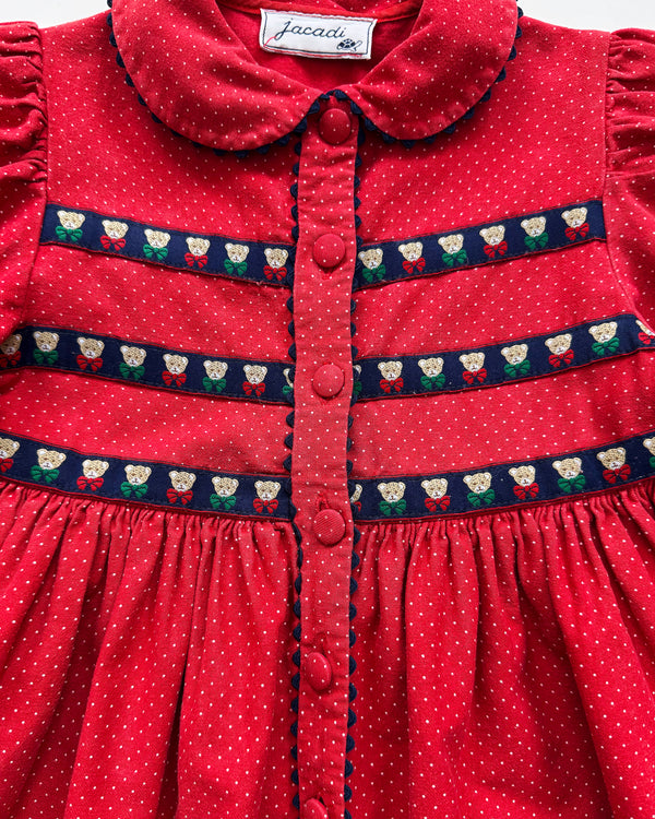 Jacadi Teddy Bear Cotton Dress 4Y