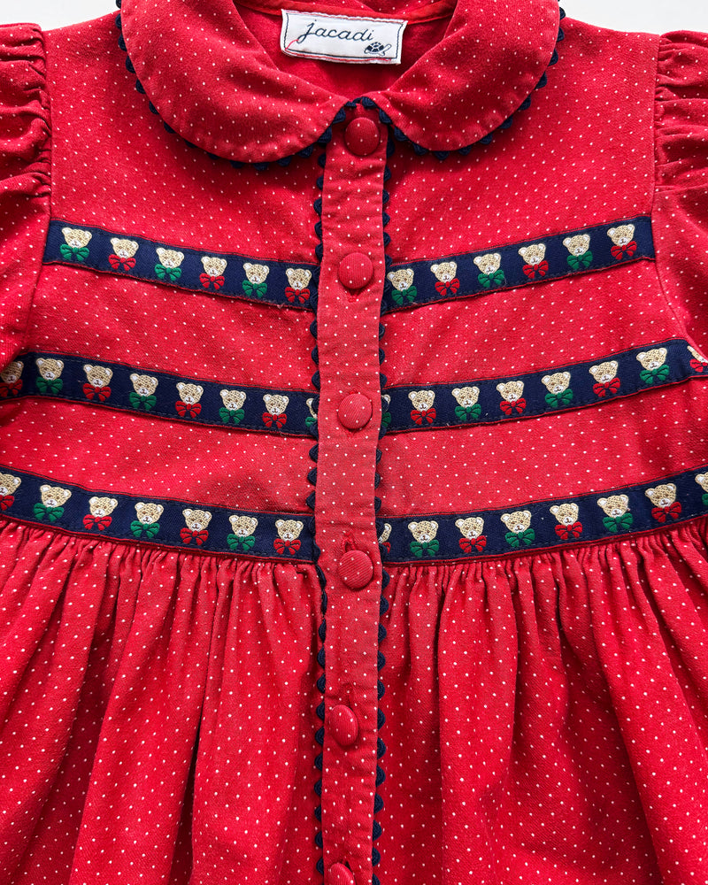 Jacadi Teddy Bear Cotton Dress 4Y