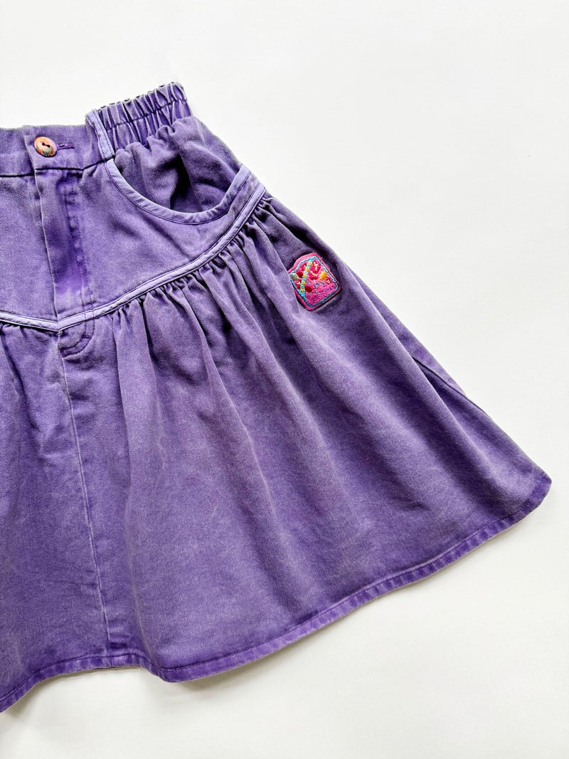 Vintage Denim Skirt With Elastic Waist