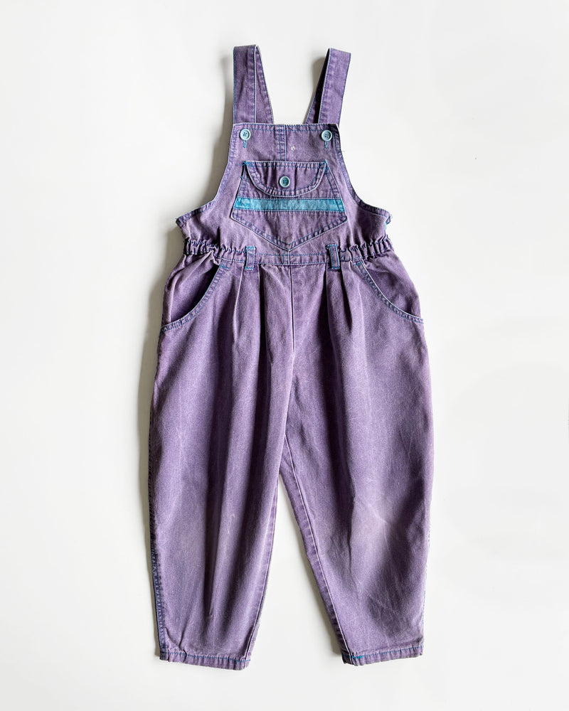 Vintage Purple Canvas Butterfly Overalls