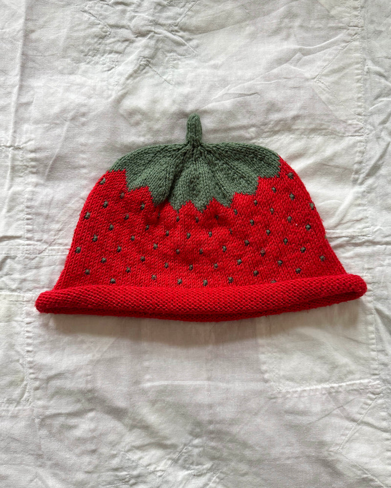 Handmade Strawberry Hat 4-7Y