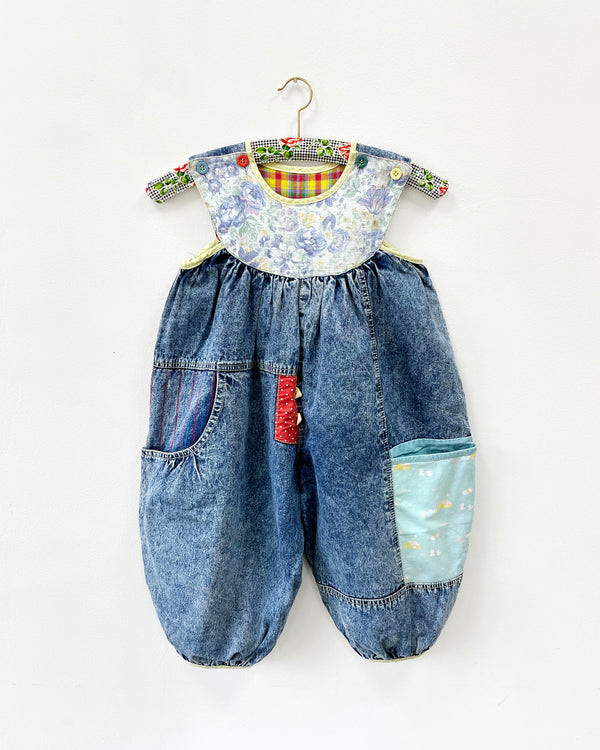 Vintage Lined Cotton Denim Bubble Romper