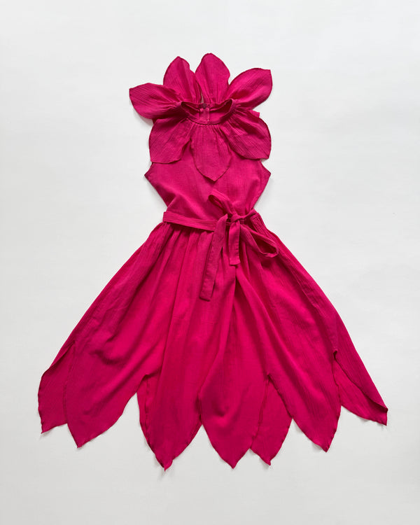 70s Flower Fairy Cotton Crepe Dress 7-8Y