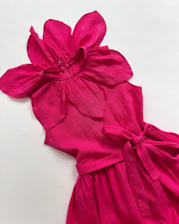 70s Flower Fairy Cotton Crepe Dress 7-8Y