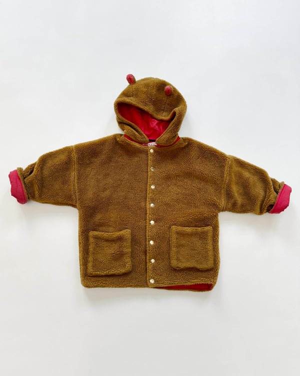 Cotton Lined Fleece Jacket With Detachable Hood 3-4Y