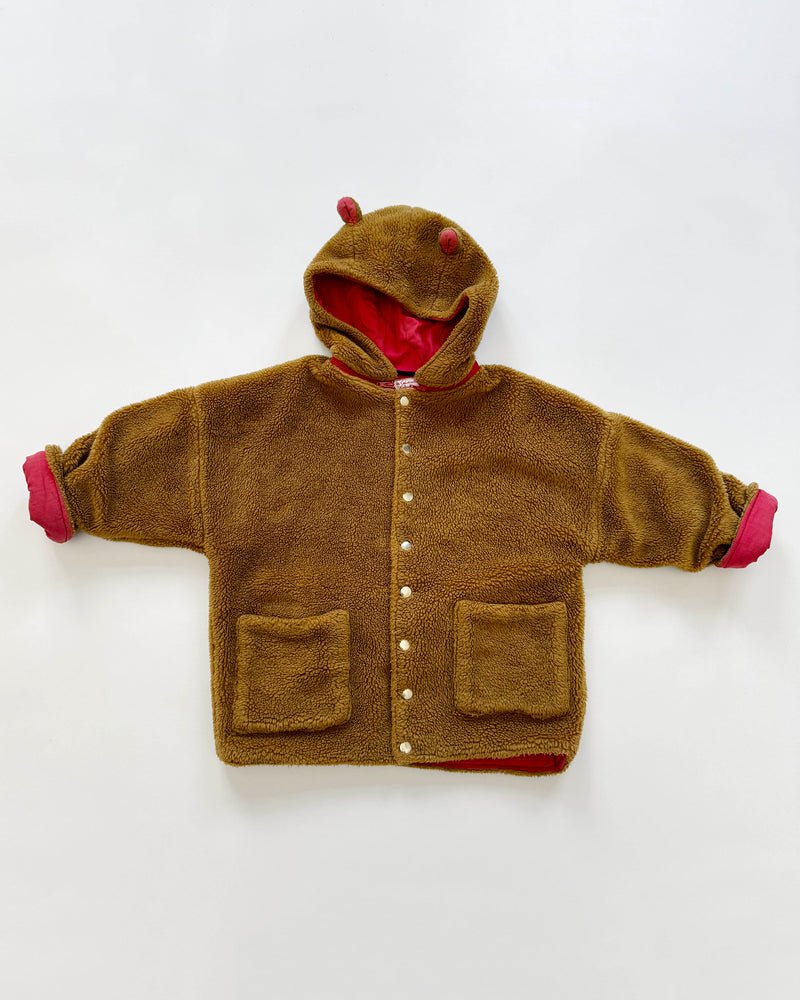 Cotton Lined Fleece Jacket With Detachable Hood 3-4Y