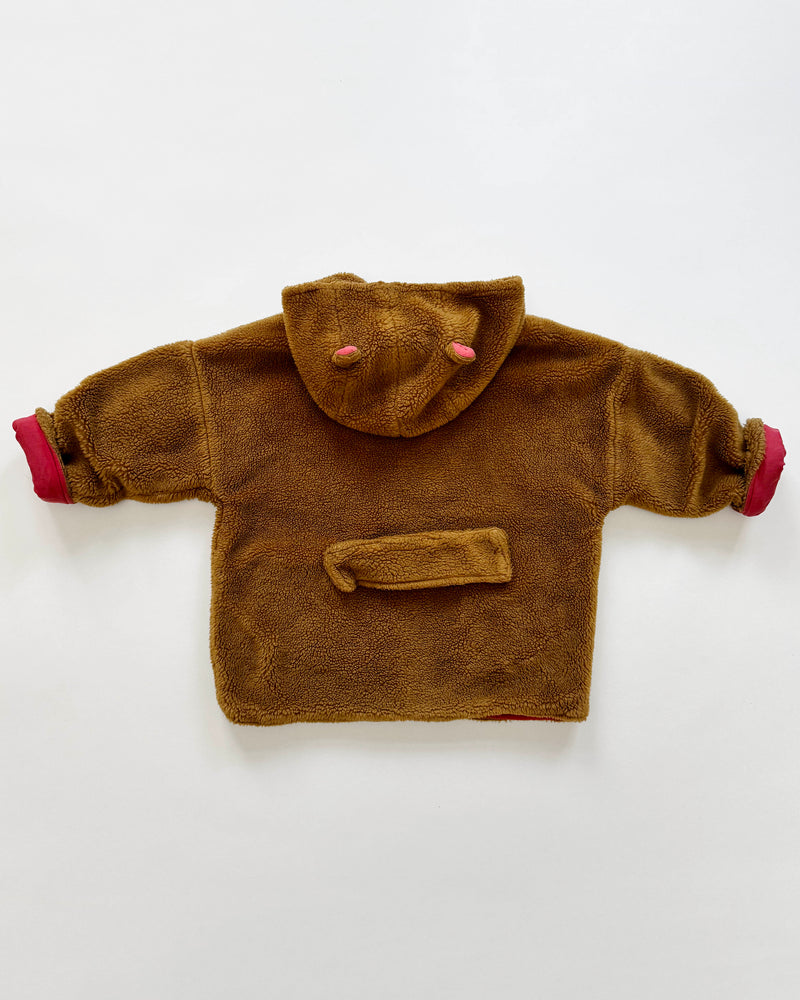 Cotton Lined Fleece Jacket With Detachable Hood 3-4Y