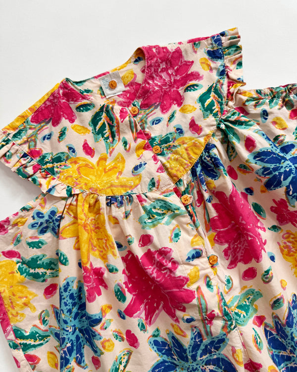 Oilily Floral Balloon Cotton Jumpsuit 12-18M
