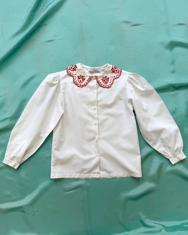 Embroidered Heart Cotton Blouse
