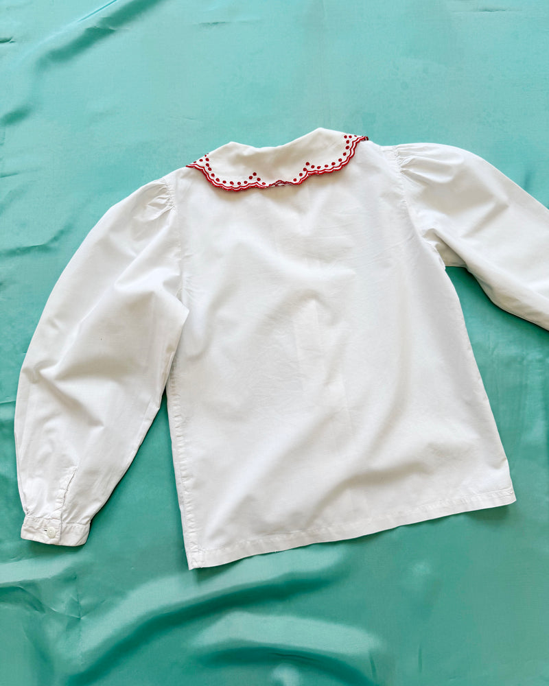 Embroidered Heart Cotton Blouse
