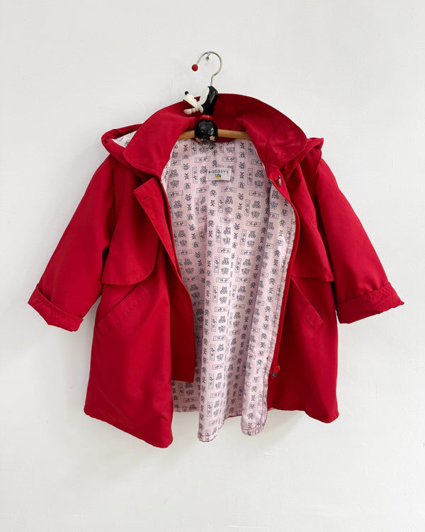 Cotton Lined Burgundy Trenchcoat 3Y