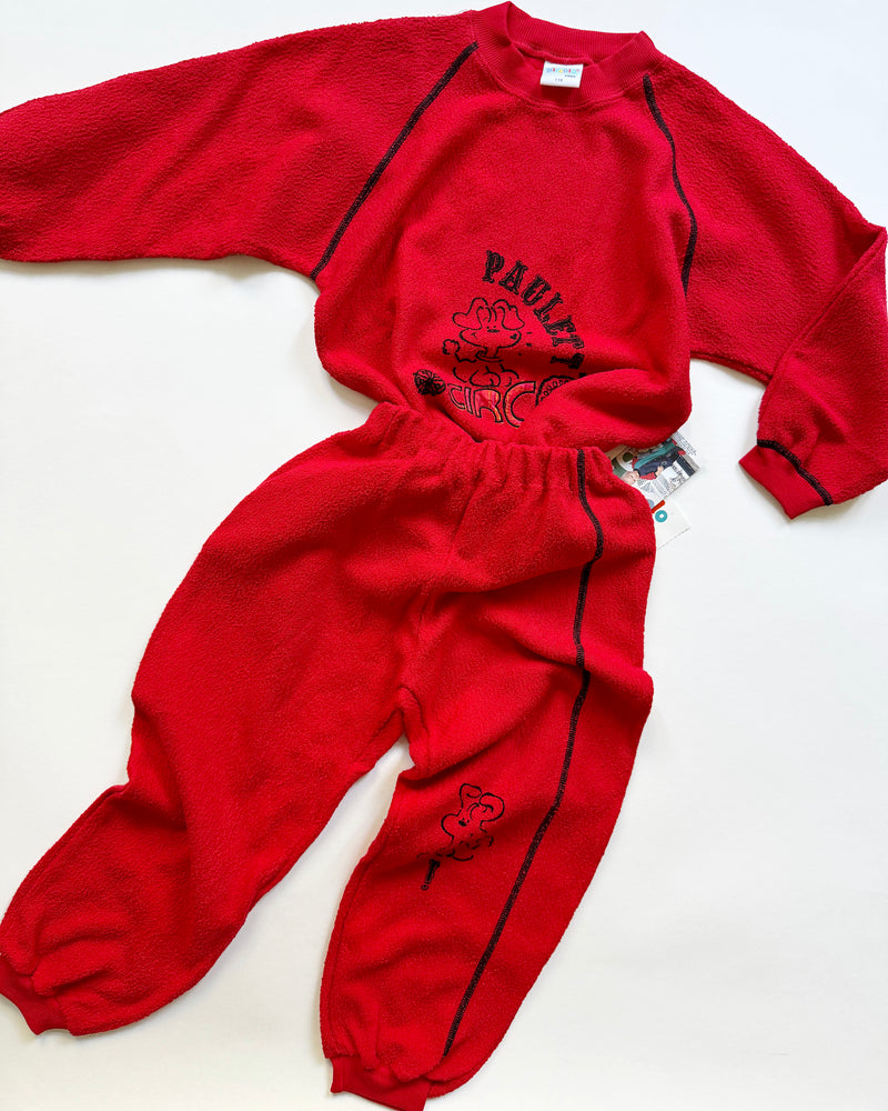 Deadstock Vintage Terrycloth Sweatsuit Red