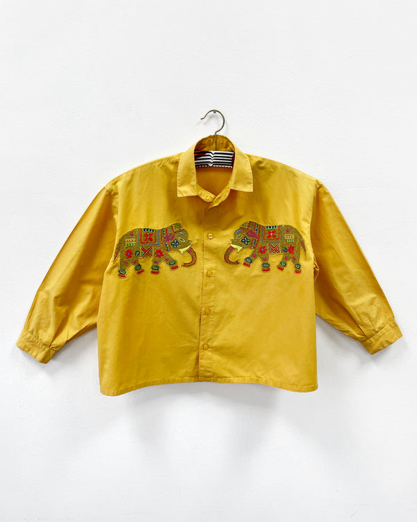 Vintage Oilily Embroidered Cotton Elephant Blouse