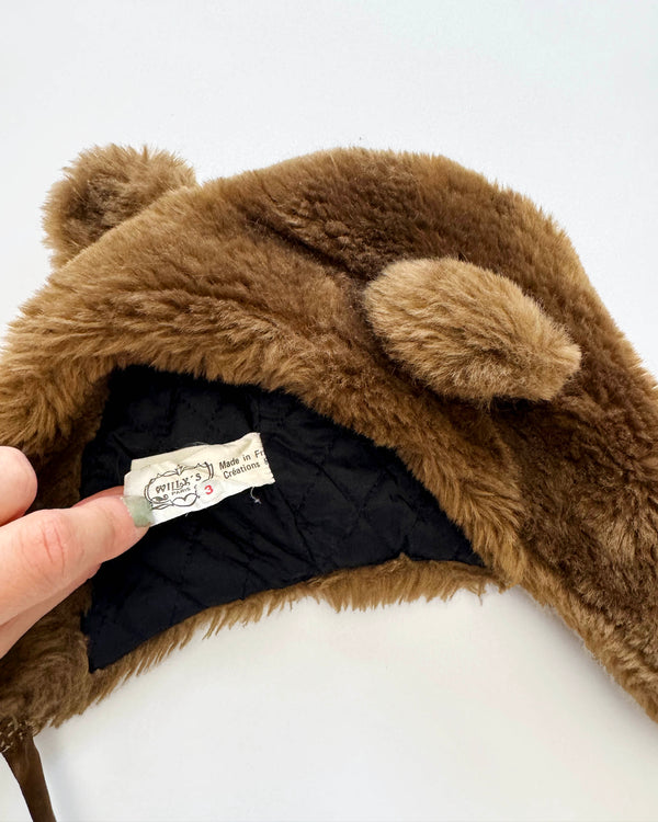 Padded Faux Fur Bear Bonnet 1-2Y