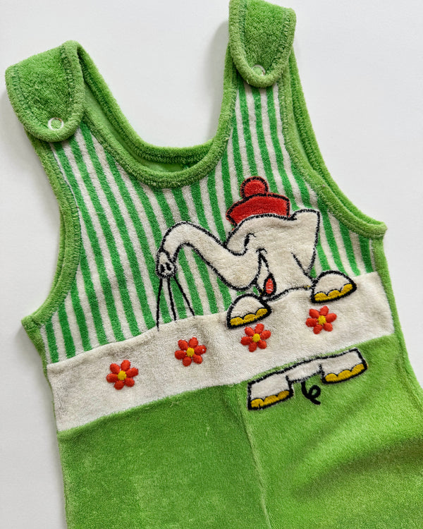 Gardening Elephant Terrycloth Romper 12-18M