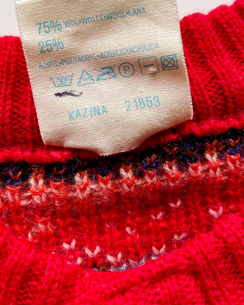 Vintage Oilily Jacquard Wool Cardigan