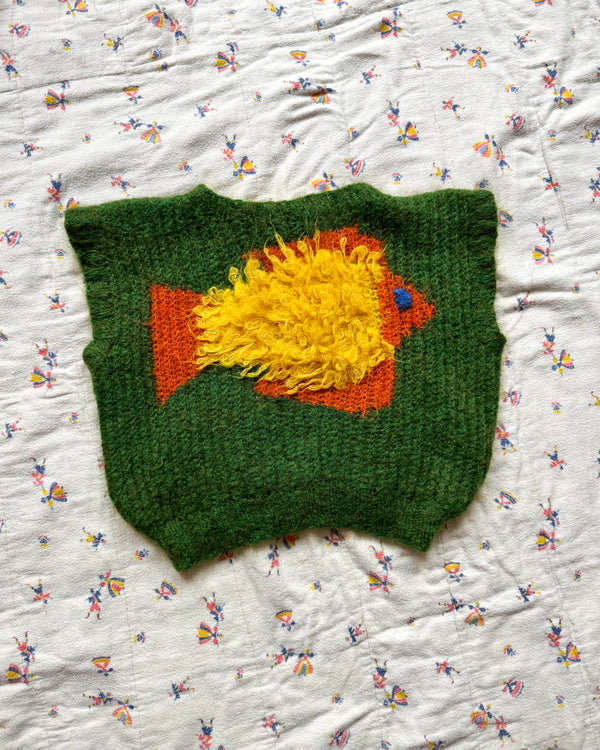 Handmade Mohair Fish Vest 3-4Y