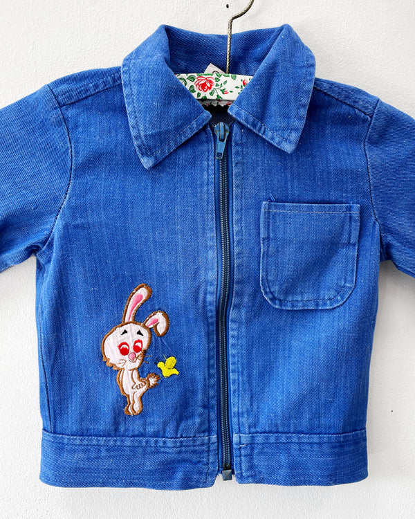 70s Vintage Bunny Denim Jacket / Shirt