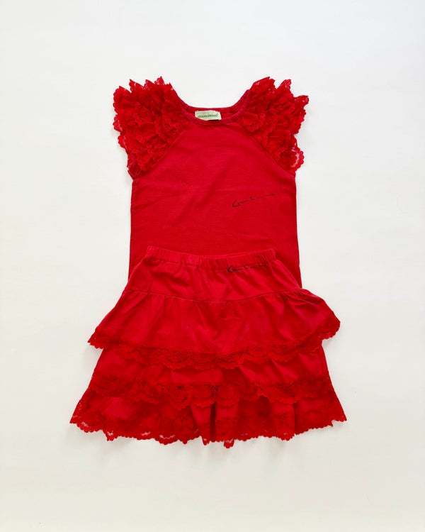 Two Piece Lace Cotton Set 5-6Y