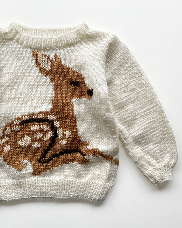 Handmade Vintage Wool Blend Deer Sweater