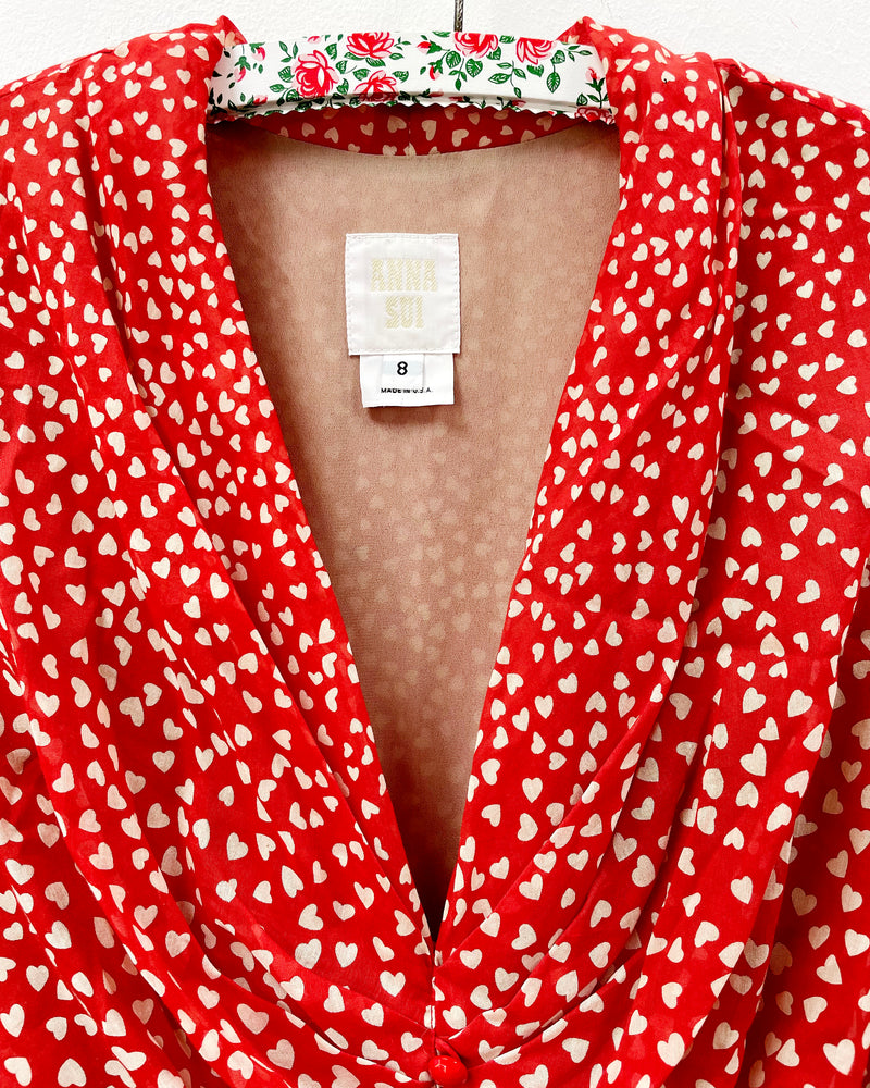 SS 2012 Anna Sui Silk Cotton Hear Dress