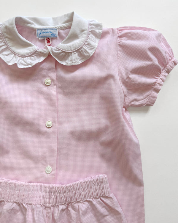 Cacharel Gingham Cotton Two Piece Set 18M