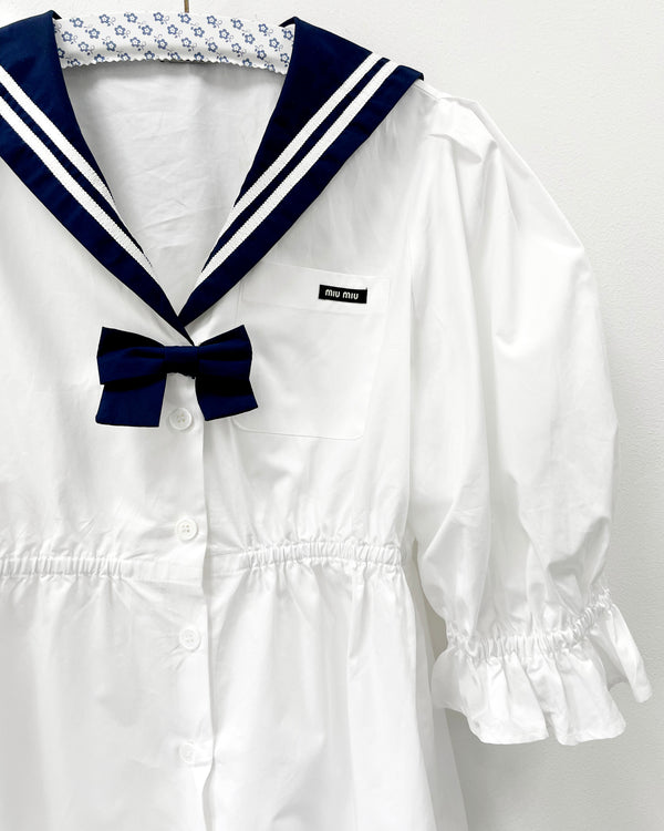 SS 2022 Miu Miu Sailor Popelin Dress