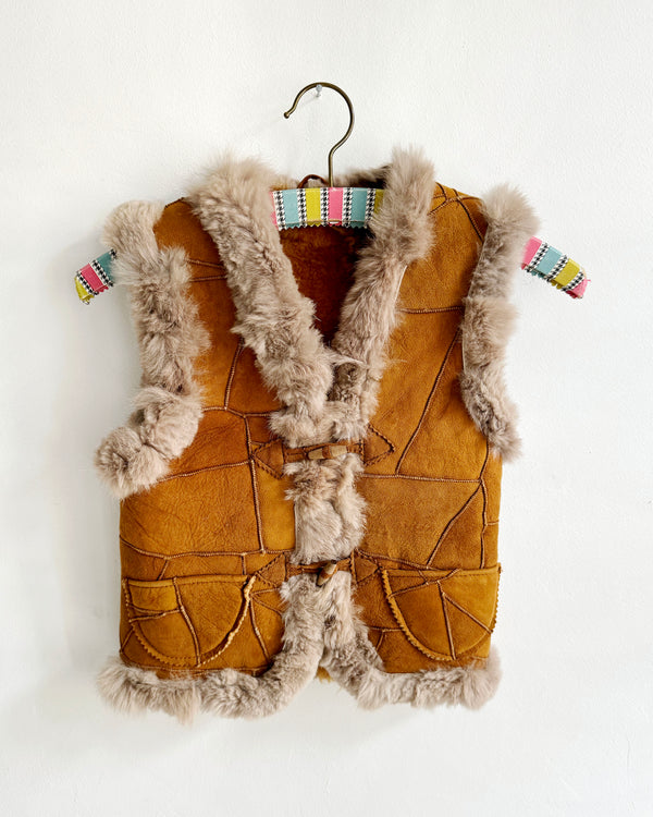 Vintage Patchwork Leather Vest