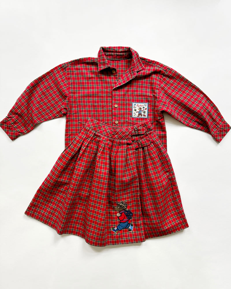 Vintage Sigikid Plaid Hedgehog Two Piece Set