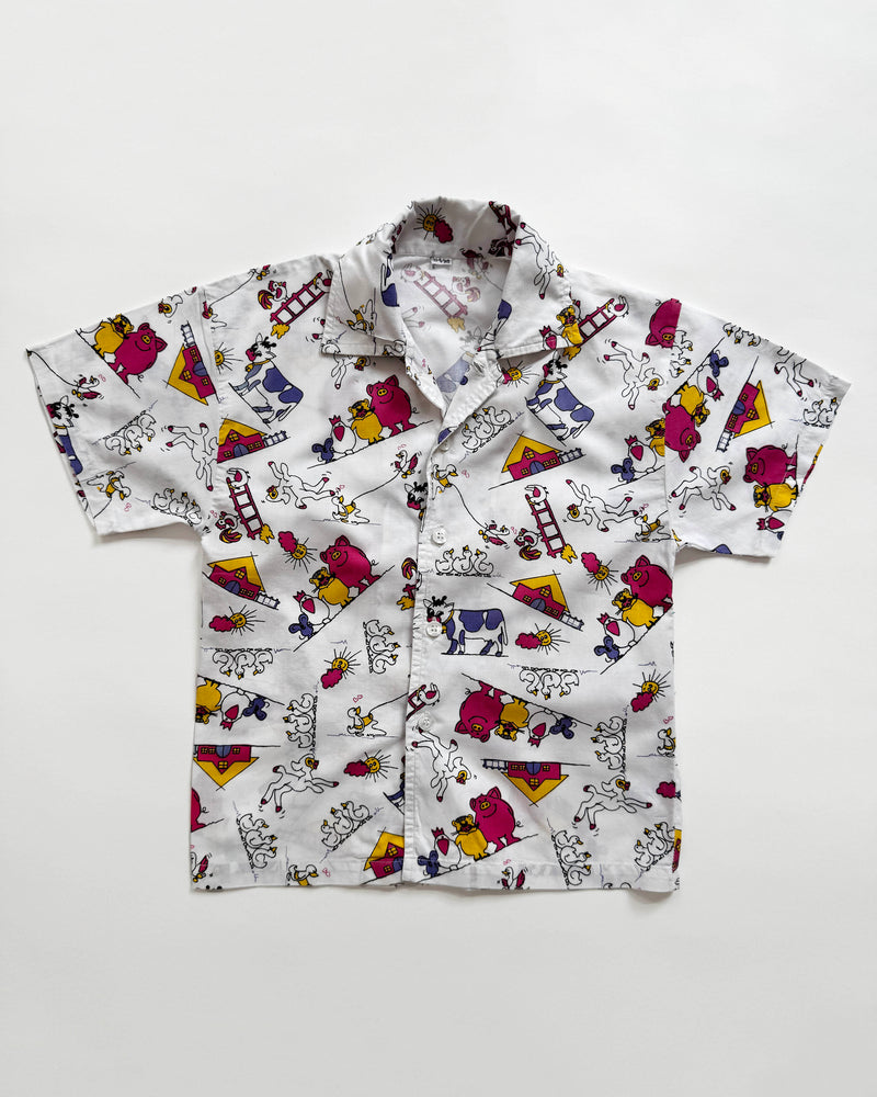 Farm Animals Cotton Blouse 4-5Y