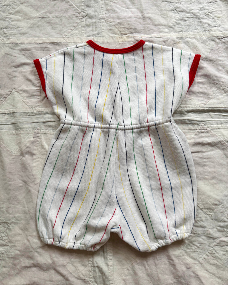 Striped Cotton Jersey Romper 6-9M