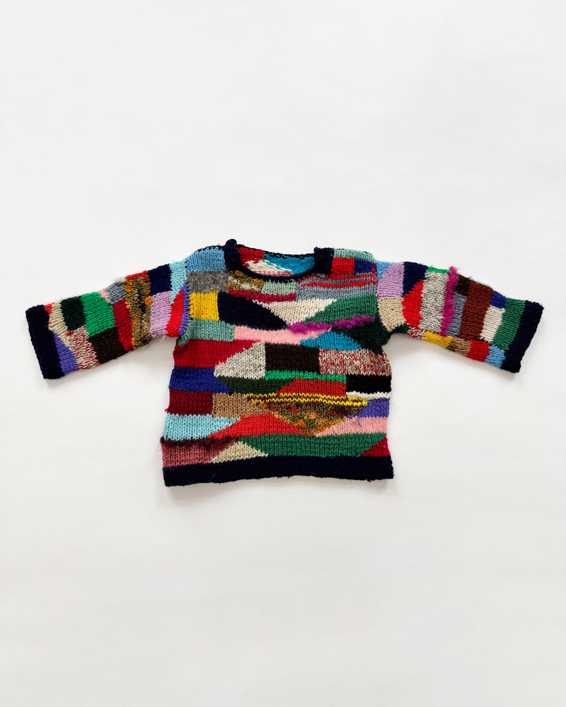 Handmade Patchwork Wool Blend Sweater