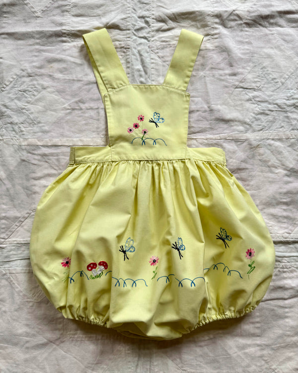 60s Embroidered Cotton Romper 24M
