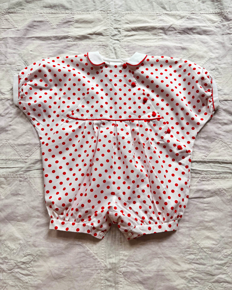 Polka Dot Cotton Romper 6M